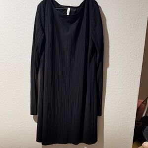 Xhilaration Black Ribbed Long Sleeve Dress